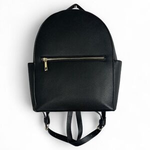 Indigo Black Faux Leather Backpack Knapsag bag‎ Adjustable Straps Pockets Unisex